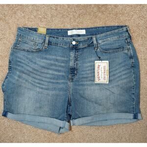 Levi's NWT Mid Rise 5" Shorts Womens Plus Sz 22 (Waist 36) Denim Cutoff Cuffed